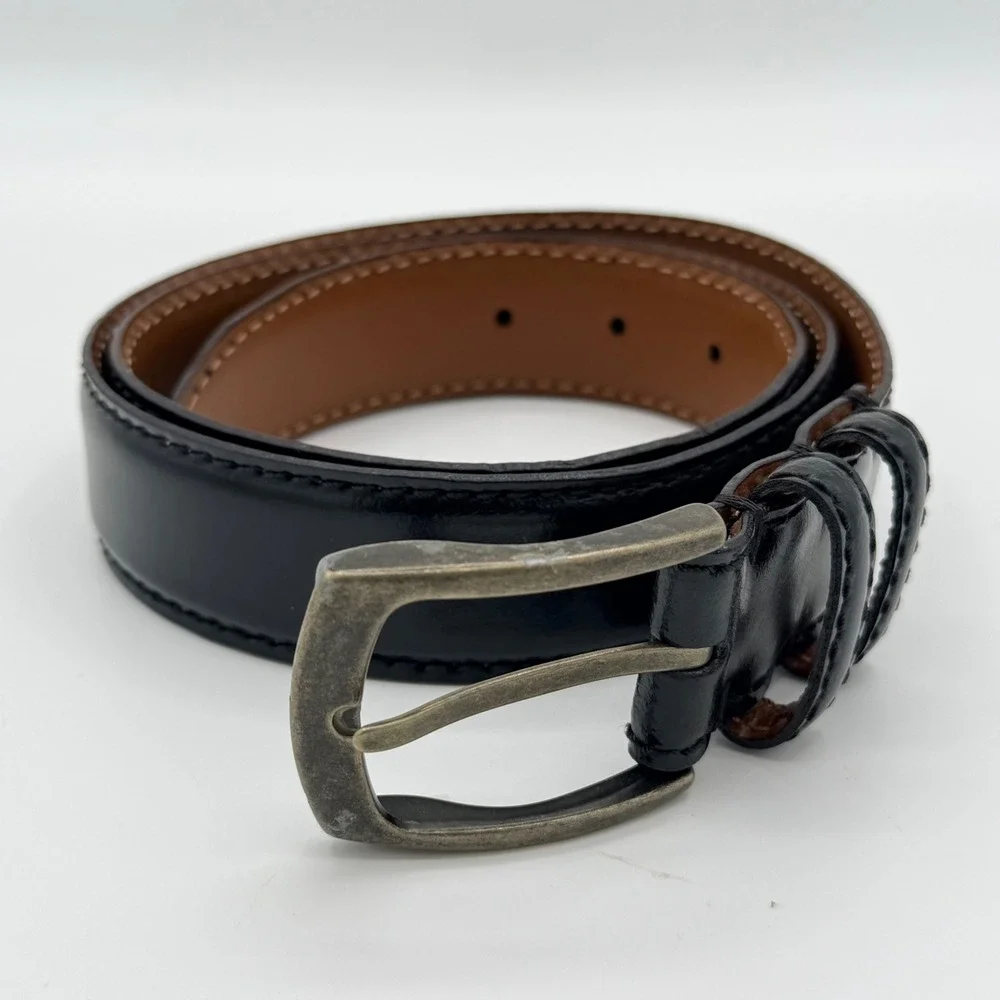 Joseph‎ Abboud Leather Belt 36 Black Brown Italy 1.75